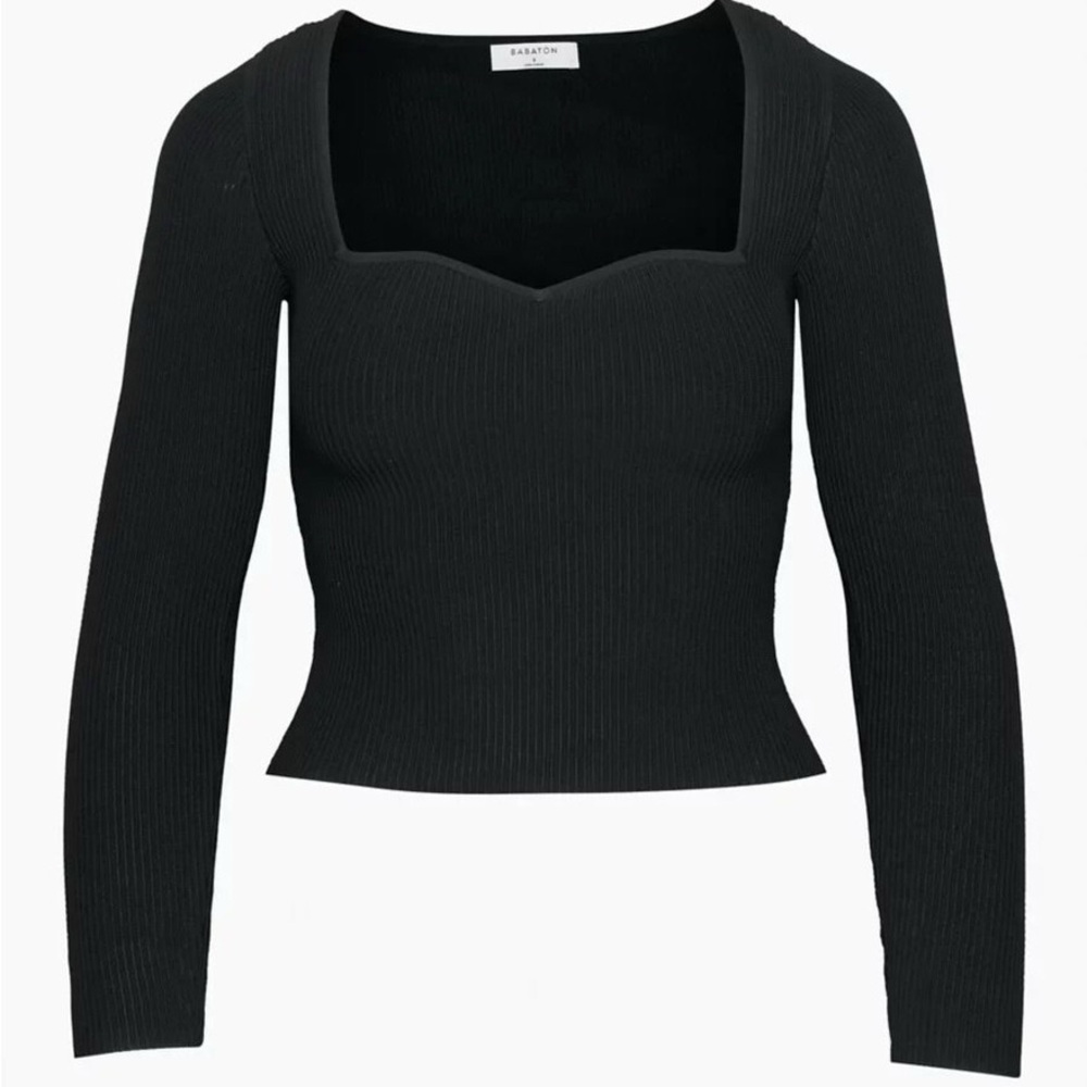 Aritzia Babaton Black Long Sleeve Knit Top - Picture 4 of 6